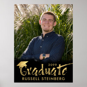 Poster Tipografia Dourada do Pincel Fotográfico do forman