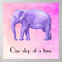 Tipografia Elefante De Aquarela Roxo