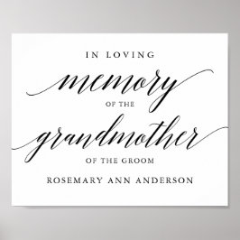 Poster Tipografia em memória  placa de casamento memorial