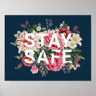 Poster Tipografia Floral de Vintage Segura