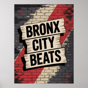 Poster Tipografia Graffiti Bronx City Beats
