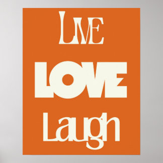 Poster Tipografia Live Love Laugh | Inspiração