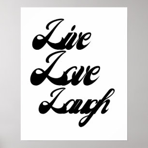 Poster Tipografia Live Love Laugh  Inspiração
