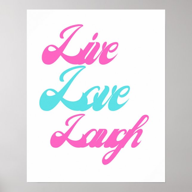 Poster Tipografia Live Love Laugh| Inspiração (Frente)
