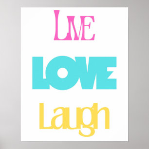 Poster Tipografia Live Love Laugh  Inspiração