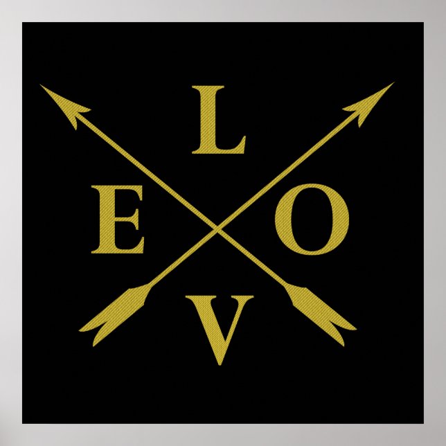 Poster Tipografia monogramada amor (Frente)