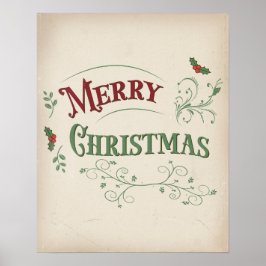 Poster Tipografia Natalina Vintage