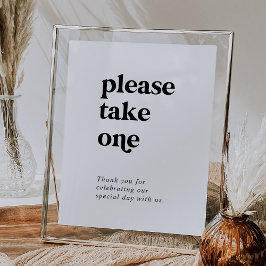 Poster Tipografia Negra Moderna, Por Favor, Tome Um Favor