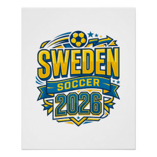 Póster Tipografia Negrito País Futebol Suécia 2026