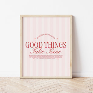 Poster Tipografia Retro 'Boas Coisas Levam Tempo' Listrad
