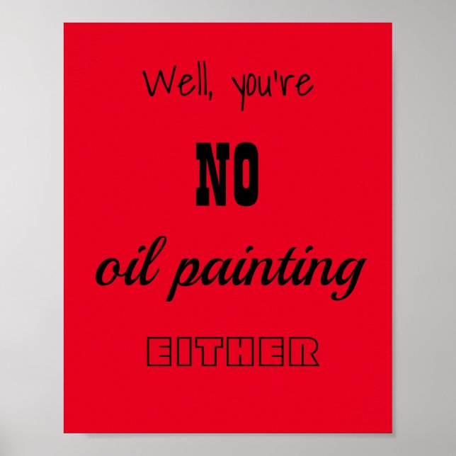 Poster Tipografia Sem Pintura a Óleo (Frente)