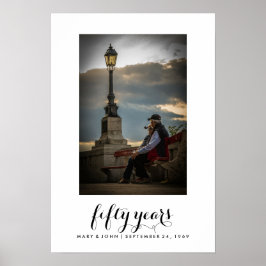 Póster Tipografia Simples | Casado 50 Anos com Foto