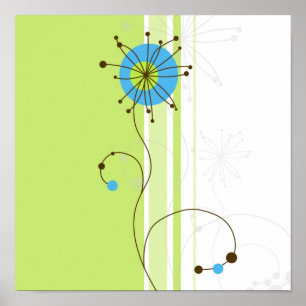 Poster Tipografia simples moderna do verde da flor