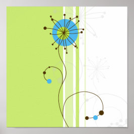 Póster Tipografia Verde Flor Moderna Simples