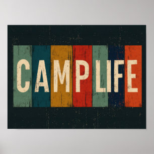 Poster Tipografia Vintage de Acampamento