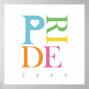 POSTER TIPOGRÁFICA DE ORGULHO COLORIDO BRILHO