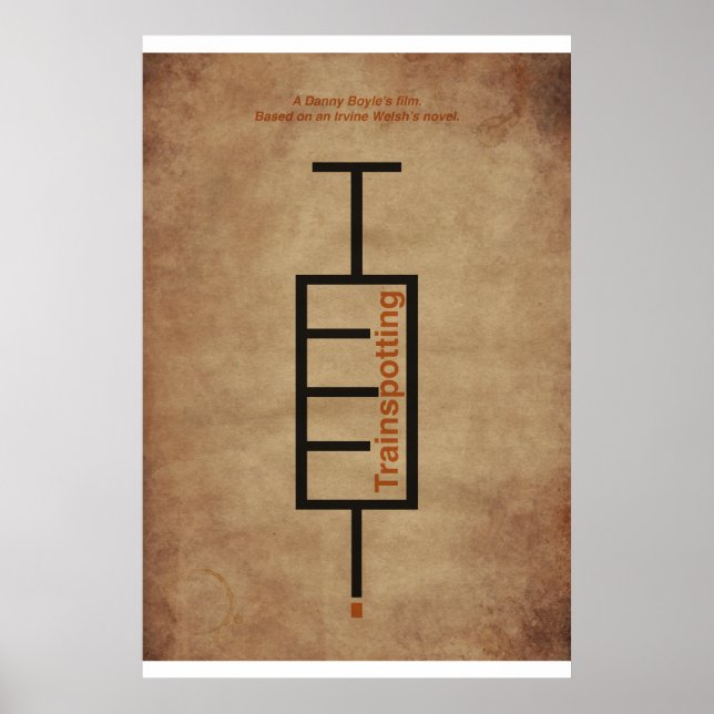 Poster Tipográfico película "Trainspotting". (Frente)
