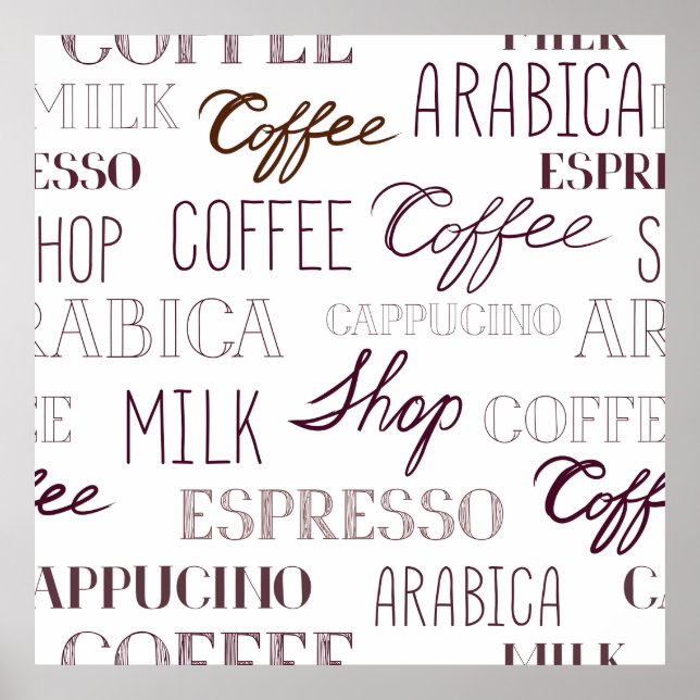 Poster Tipos De Bebidas De Café (Frente)