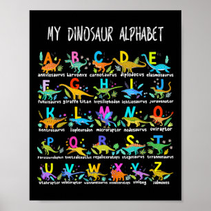 Poster Tipos De Dinossauros Alfabeto Abc Byck Para A Esco