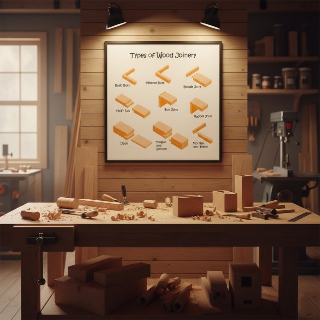 Poster Tipos de máquinas de madeira - Guia Ilustrado (Criador carregado)