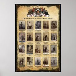 Póster Tipos Militares do Império Britânico Vitoriano