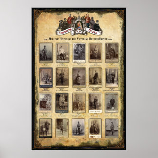 Póster Tipos Militares do Império Britânico Vitoriano