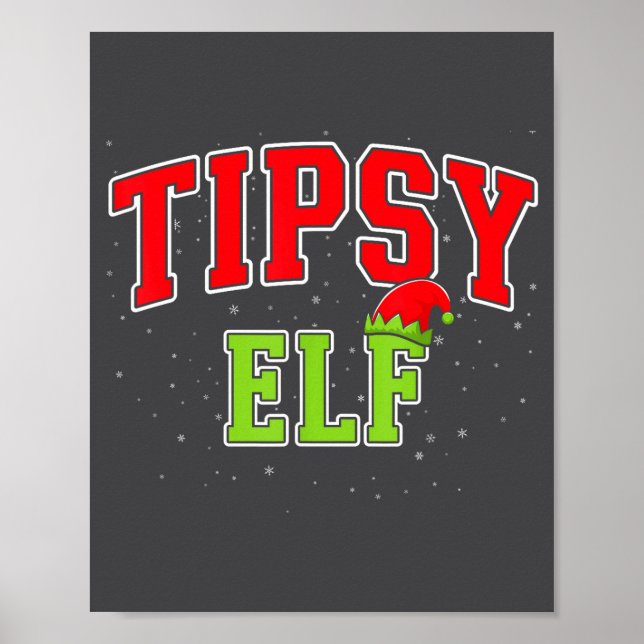 Poster Tipsy Elf Christmas Family Matching Group Xmas  (Frente)