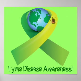 Poster Tiquetaque que espalha Lyme em torno da palavra