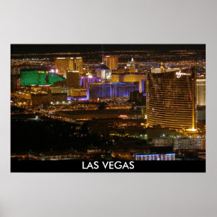 Póster Tira aérea de Las Vegas na noite - alta altitude
