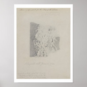 Póster Tirando para o mapa da lua, 1794 (lápis em p