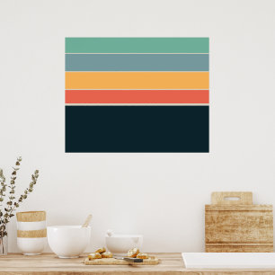 Poster Tiras de paleta de cores com 70s Vintage