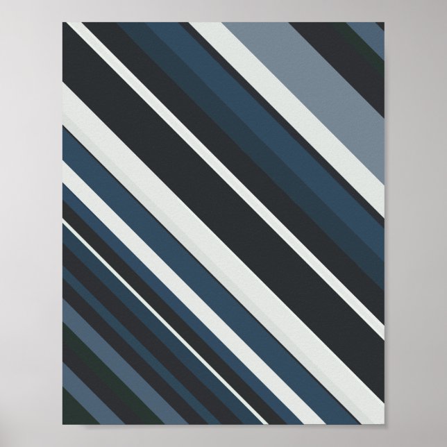 Poster Tiras Diagonais em Tons Mudados (Frente)