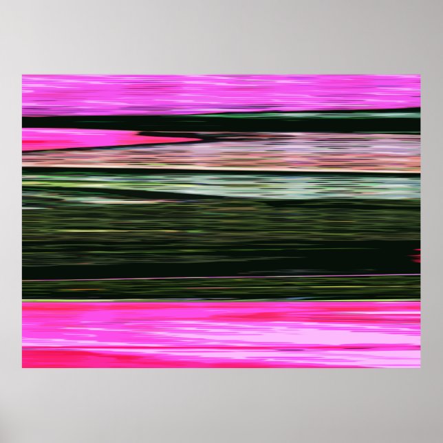 Poster Tiras Horizontais, Rosa abstrato E Verde 705 (Frente)