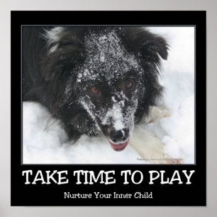 Póster Tire Tempo Para Brincar Border Collie Inspirador