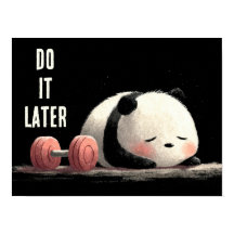 Tired Panda Gym – Arte Divertida de Treino Fofa