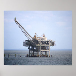 Poster Tiro industrial no oceano Golfo de Cor 16x20