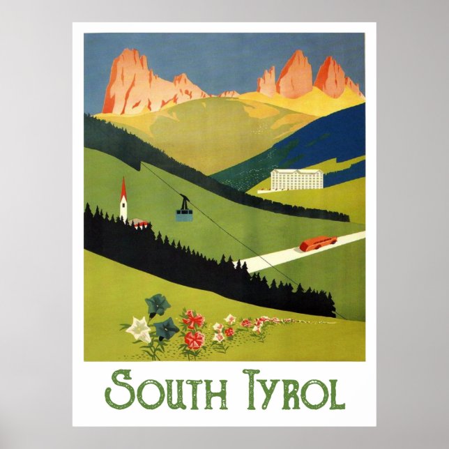 Poster Tirol do Sul, Áustria (Frente)