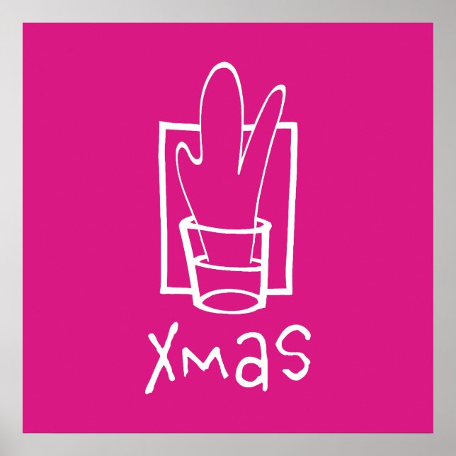Poster Tiros de Natal Cor-de-Rosa (Frente)