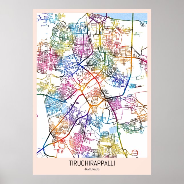 Poster Tiruchirappalli Tamil Nadu City Map (Frente)
