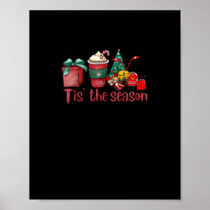 Poster Tis Os Papais noeis De Café De Natal De Hockey Da