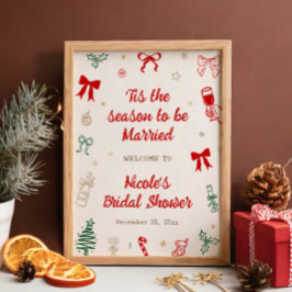 Poster Tis the Season Christmas Bridal Shower Welcome