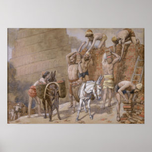 Poster Tissot - Construindo a Torre de Babel 1896
