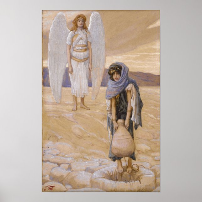 Poster Tissot - Hagar e o Anjo no Deserto 1896 (Frente)