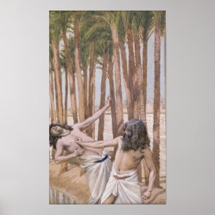 Poster Tissot - Moisés Mata um Egípcio 1896