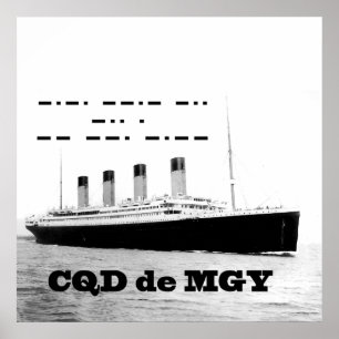 Poster Titanic CQD de MGY Sinal de socorro sem fio