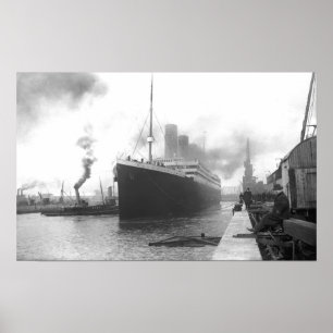 Póster Titanic nas docas de Southampton
