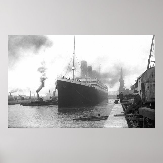 Póster Titanic nas docas de Southampton (Frente)