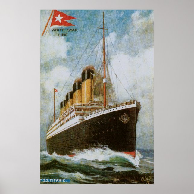 Póster Titanic no mar (sem fronteira) (Frente)