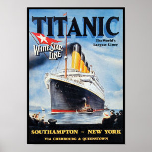 Póster Titanic White Star Line - Maior Transatlântico do