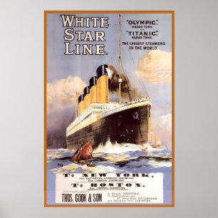 Poster Titanic White Star Line Os Maiores Navios a Vapor